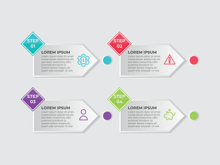 vector illustration infographic design template with 4 steps. Template for process, presentations, layout, banner, brochure.