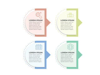 vector illustration infographic design template with 4 steps. Template for process, presentations, layout, banner, brochure.