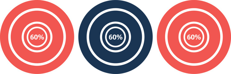 Obraz premium Circular progress indicator showing sixty percent completion for loading status dashboard analytics and user interface design