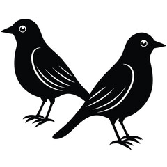 Obraz premium Vector Silhouettes of Birds in Flight, Set of Bird Silhouettes in Black Vector art