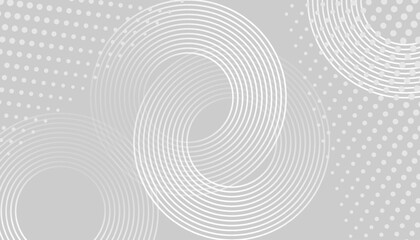 White abstract background. Modern circle lines pattern. Futuristic concept. Vector illustration.
