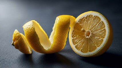 lemons on black background