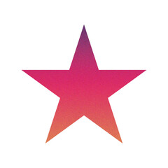 ​Abstract Grainy Gradient Star PNG. Single Five Pointed Star Icon with Retro Noise Texture. Trending Y2K Aesthetic Design Element for UI/Web Graphic
