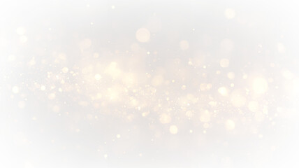 Sparkling particles float on a transparent background during a lively event in the evening hours