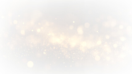 Soft glowing particles move in a gentle flow on a transparent background during daylight hours