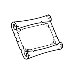  Old unrolled parchment paper certificate vintage document line art design vector illustration