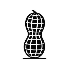 Peanut seed natural agriculture food silhouette element vector illustration