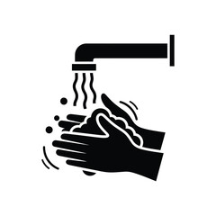 Washing hands hygiene health care safety silhouette awareness vector illustration