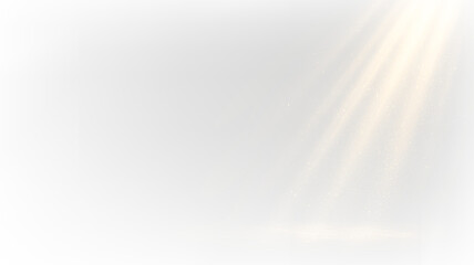 Light rays shining through a misty space with a transparent background in a serene setting during the day