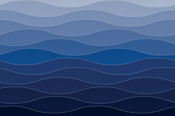 Dark Blue Gradient Wave Pattern with Flowing Curved Lines