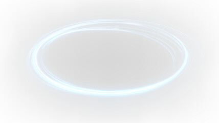 Blue light ring on a transparent background used for design and visual effects in graphic projects