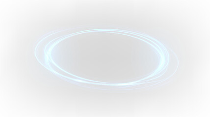 Blue light ring on transparent background for design and creative use in digital projects