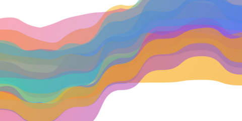 Colorful Abstract Fluid Waves Layered Graphic Design Element