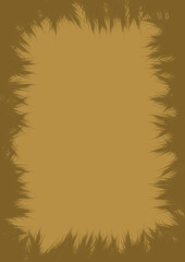 Cadre d&eacute;coratif avec bordure effet fourrure jaune &ndash; Fond &eacute;l&eacute;gant pour designs cr&eacute;atifs et mises en page artistiques