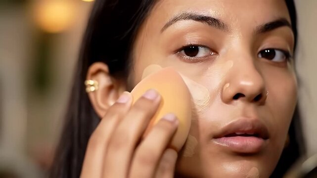 Beauty Tutorial: Applying Foundation with a Sponge for Flawless Skin application with tutorial