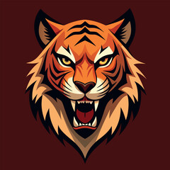 Obraz premium A detailed-roaring-tiger-head-with-sharp-fangs 