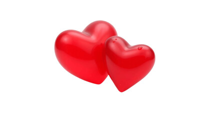 Fototapeta premium Two Red 3D Heart Shapes Isolated