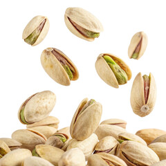 pistachio nuts isolated on white background