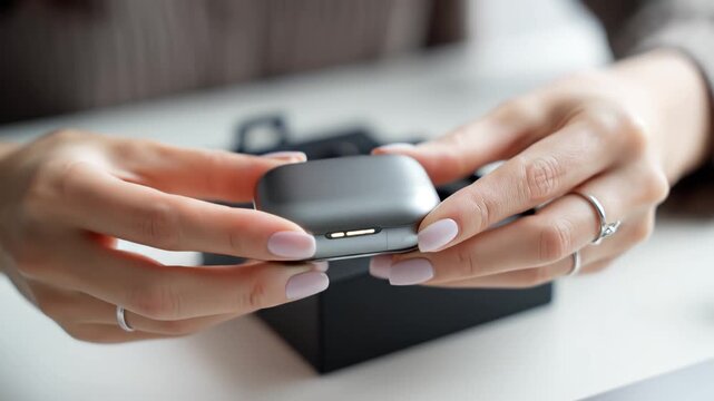 Person opening smartwatch box