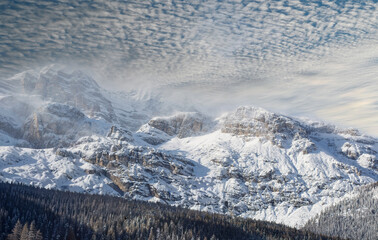 the snow on the Tofane, the splendid mountains that overlook the beautiful Cortina d'Ampezzo