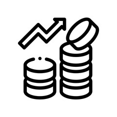 interest earnings line icon