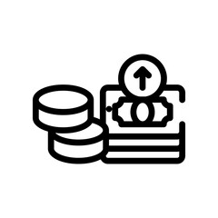 money growth line icon