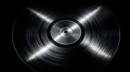 Close-up of a Vinyl Record with Dramatic Lighting.