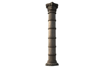 Naklejka premium Ancient Roman Column with Classic Design on Transparent Background