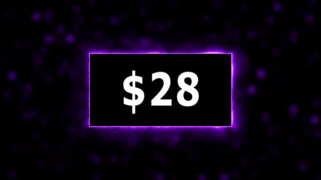 USD currency counting. Dollar countdown animation background. Increasing counting dollar number 0 to 50 Fifty for price like views figures or amount concepts with alpha channel.