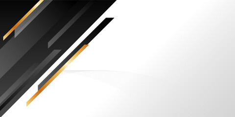 Abstract geometric shape black and gold background with smooth gradient