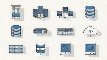 Database Servers and Cloud Storage Icons.