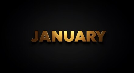 Golden January Text Design