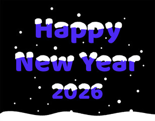 Happy new year graphic banner on dark background