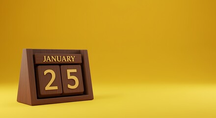 Wooden Calendar January 25