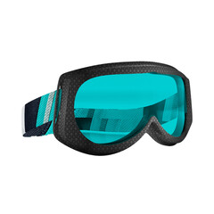Stylish Winter Sports Goggles with Reflective Turquoise Lenses and Durable Frame