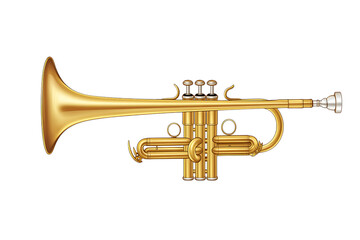 Obraz premium Golden Trumpet on Transparent Background, Professional Musical Instrument for Stock Photography