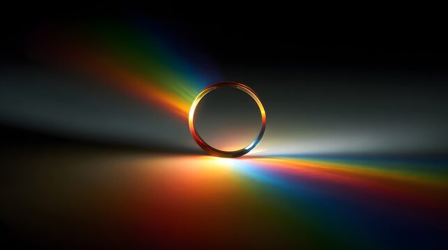 Crystal Sphere Refracting Light into a Rainbow Spectrum.