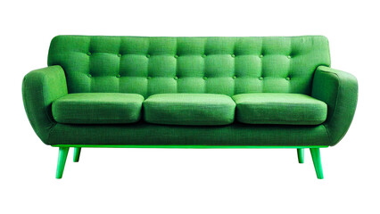 Vibrant Green Tufted Sofa for Modern Interior Design