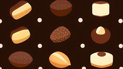 Obraz premium Delicious chocolate treats dessert table graphic design warm atmosphere top view indulgence