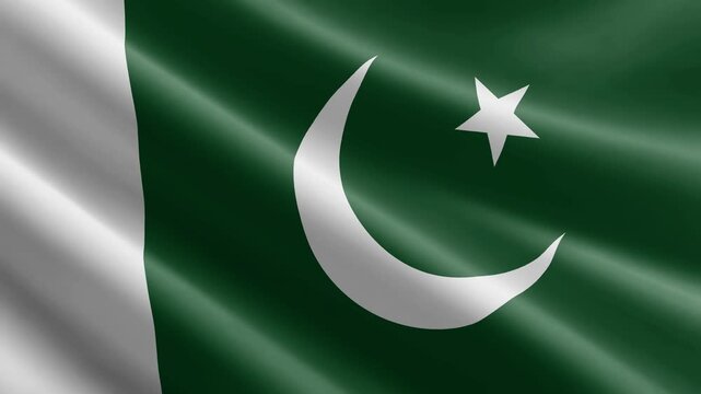 Pakistan Waving Flag Animation with Realistic Silk Texture Loop
