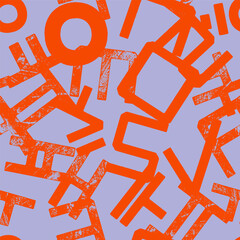 Korean Hangul letters seamless vector pattern for textile and fashion design