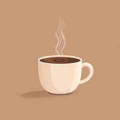 Fototapeta premium Simple Cozy Hot Chocolate Mug with Clean Background