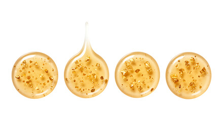 Obraz premium Golden Honey Drops in Jars on Transparent Background