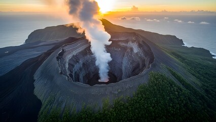 volcano in the clouds