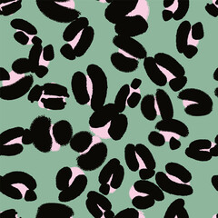 Seamless abstract leopard print vector pattern with hand-drawn organic shapes.Trendy fashion background for textiles, wallpaper, packaging, branding and digital design