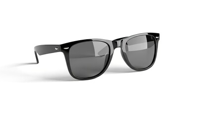Stylish black sunglasses summer fashion accessory for sun protection isolated on white background