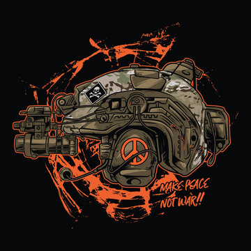 war helmet grunge.eps