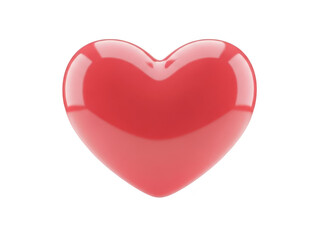 Shiny red heart shape isolated on transparent background symbolizing love