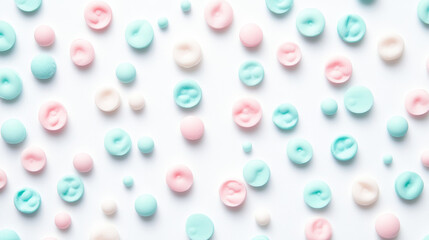 Colorful Pastel Polka Dot Abstract Pattern