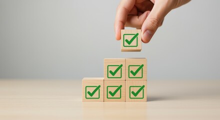 Placing check mark block on top of stack